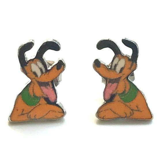 Vintage Disney Pluto Dog Earrings Post Pierced Disneyana - Picture 5 of 8